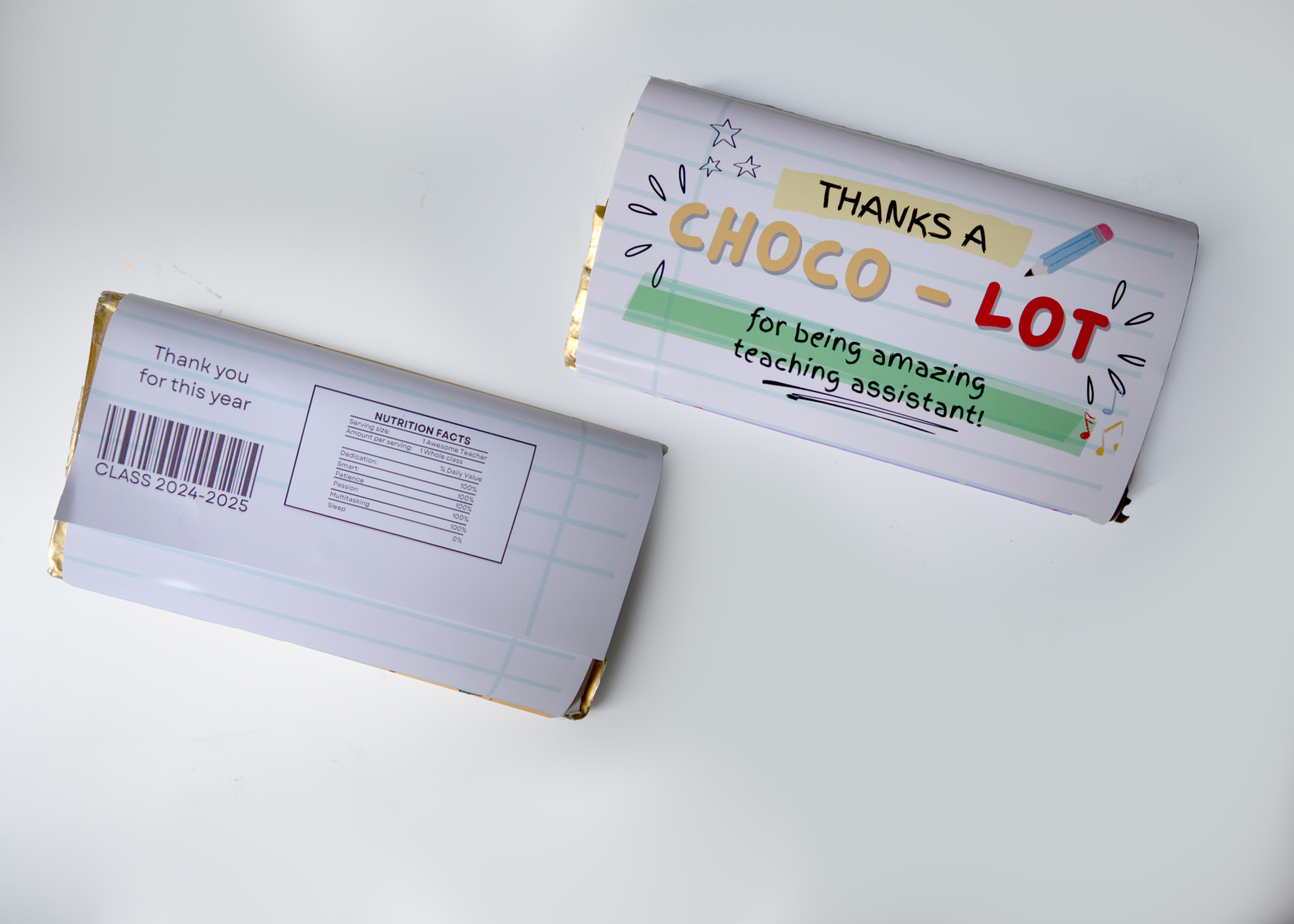 Teaching Assistant Chocolate Wrapper – Printable or Printed | Galaxy-Size Wrapper | End of Year Thank You Gift