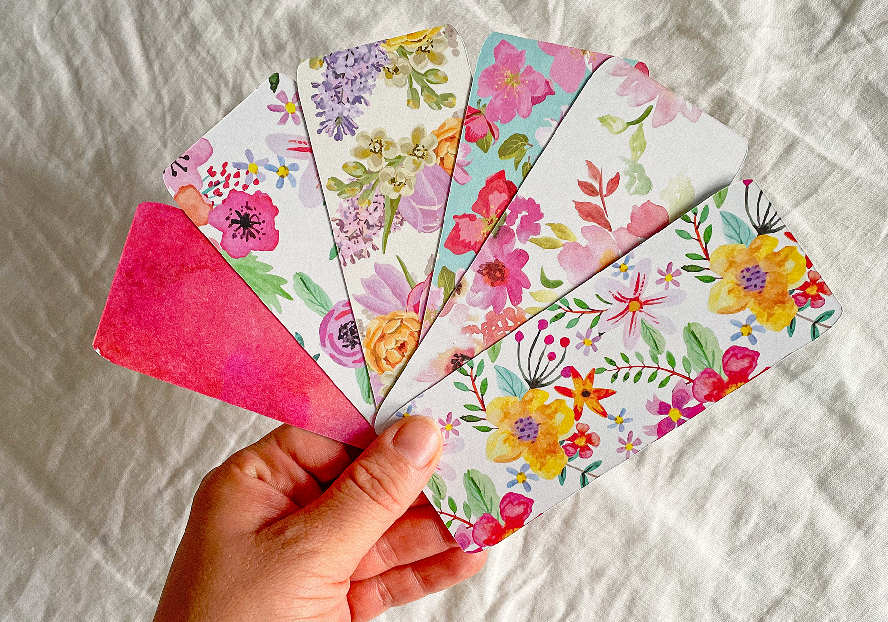 Spring Bloom Bookmark Set | 6-Card Stock Bookmarks | Floral Pastel Designs