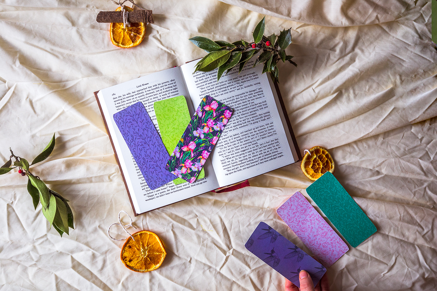 Romantic Garden Bookmark Set | 6-Card Stock Bookmarks | Floral & Nature-Inspired Designs