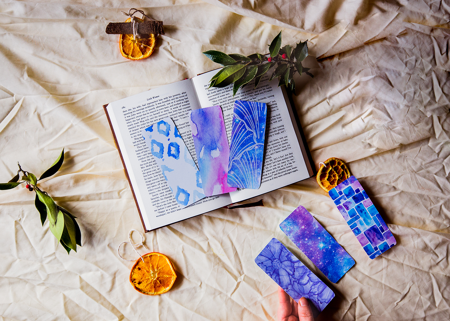 Cosmic Dreams Bookmark Set | 6 Abstract & Galaxy Card Stock Bookmarks