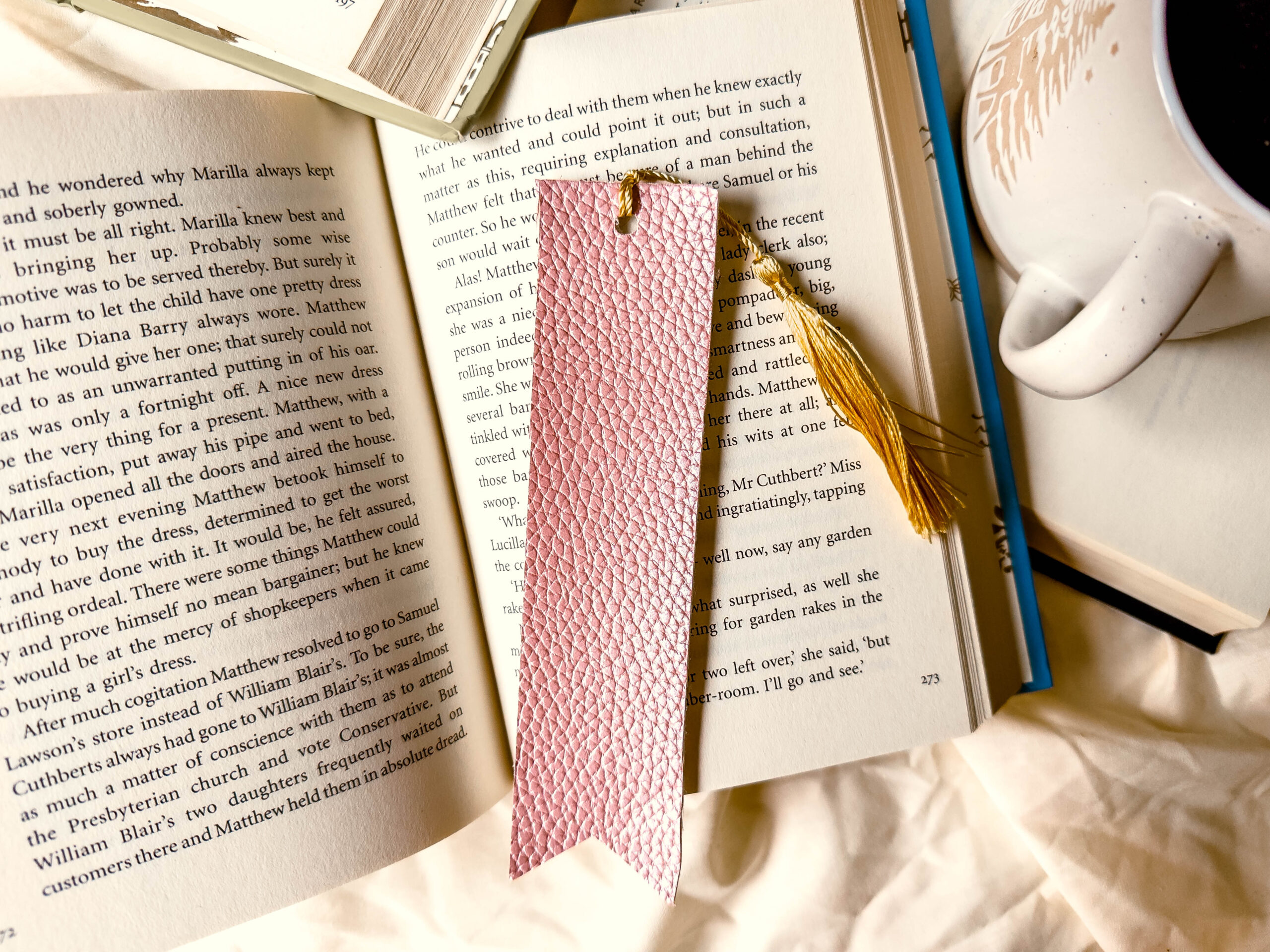 Dragontide Blush Bookmark | Textured Faux Leather Bookmark