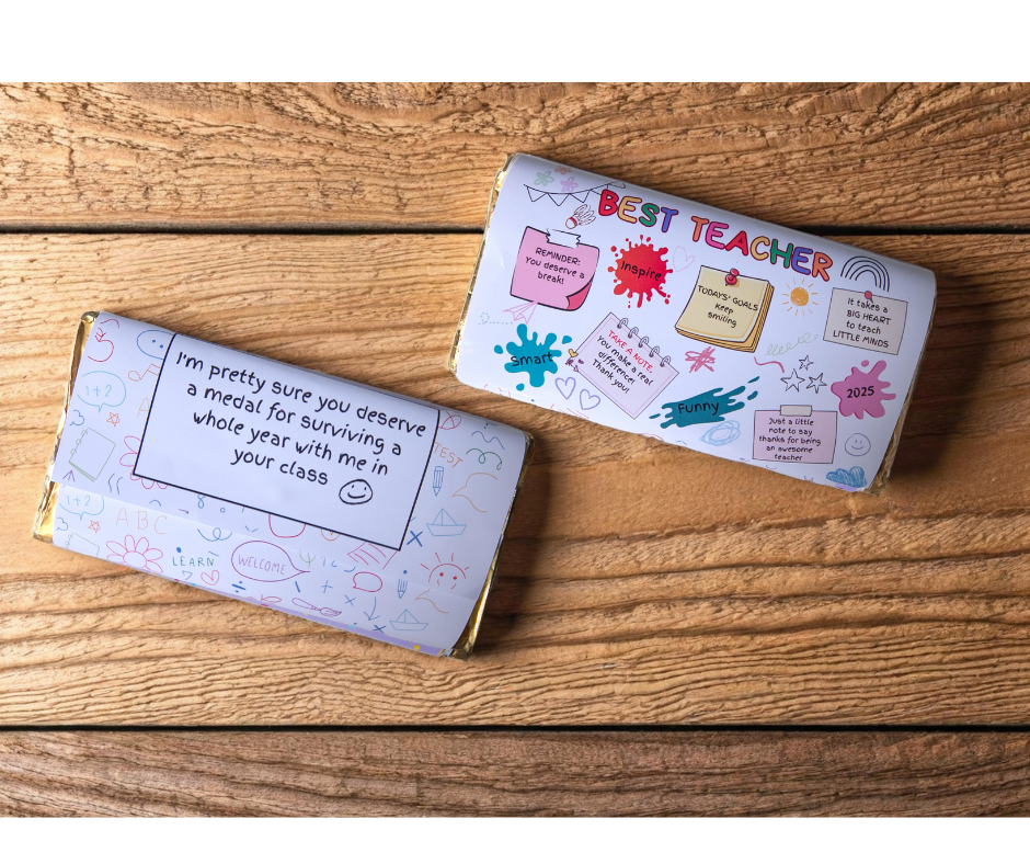 Teacher Chocolate Wrapper – Printable or Printed | Galaxy-Size Wrapper | End of Year Thank You Gift